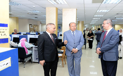 The President of Mansoura University inspects the progress of the second semester exams